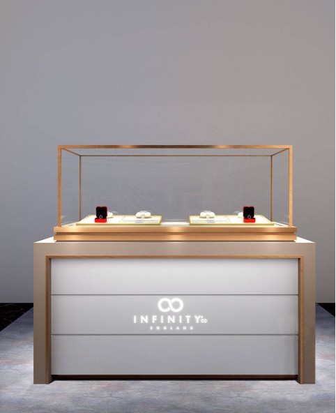 Designs de balcão de showroom de joias de luxo de alta qualidade com novo visual